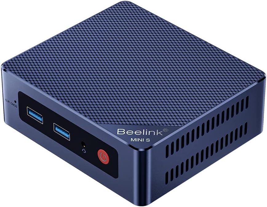 Beelink MINI S12 Mini PC with Processor N95 (4C/4T), 8G DDR4/256G SSD 4K UHD, Dual HDMI Ports, WiFi5, BT4.2 2.5G LAN Micro Computer Support Auto Power On, WOL