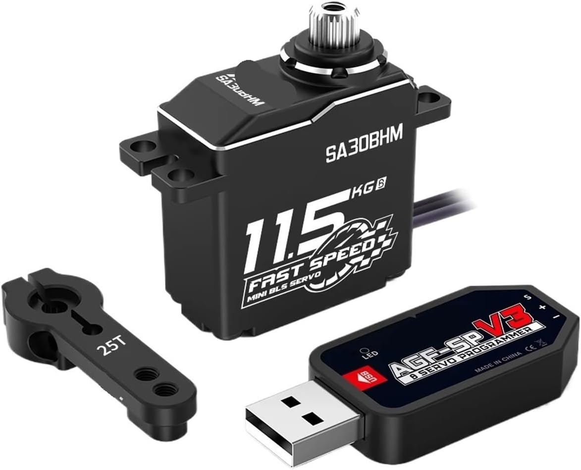 SA30BHM 11.5KG HV High Speed ​​Programmable Motor Brushless Mini Smart Steering Remote Control Servo Suitable for 1/12 1/16(Winch Mode set4)