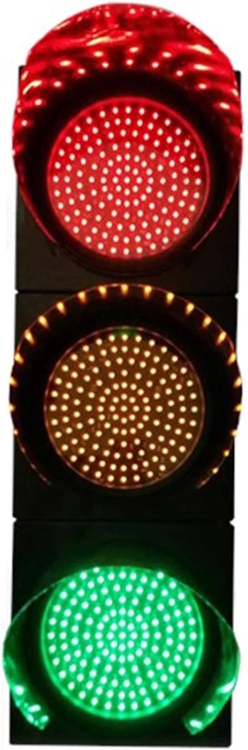 LED Traffic Signal Light, Red/Yellow/Green Industrial Traffic Light, Outdoor Stop and Go Light, Road Signs Indicator Warning Light, for Road, Toll Station, Parking Lane(300mm/12in)