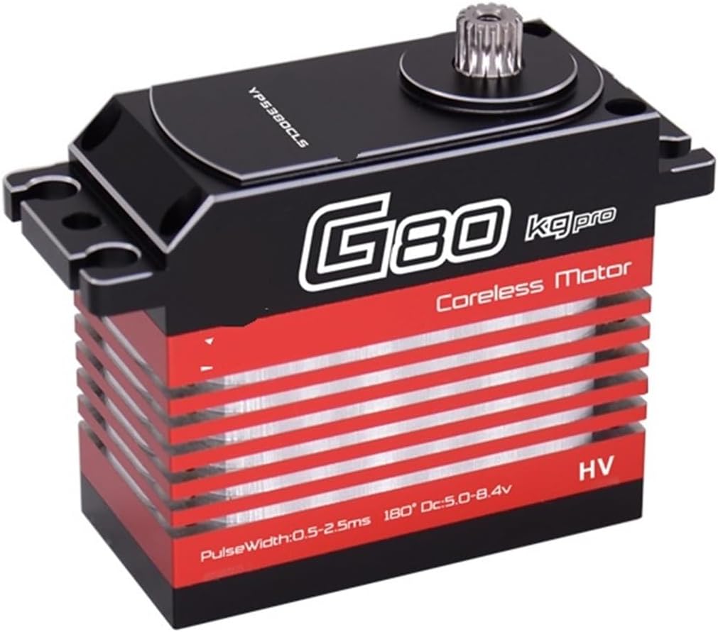 80KG high Torque high Pressure CNC Aluminum Shell Metal Gear Hollow Cup Waterproof 1/6 Scale Giant servo Suitable for Large Models