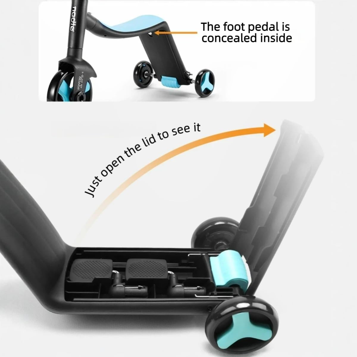 3 in1 Kids Scooter with Seat, Transformer Balance Bike to Tricycle to Kick Scooter, Adjustable Height Handlebar & Rear Brake