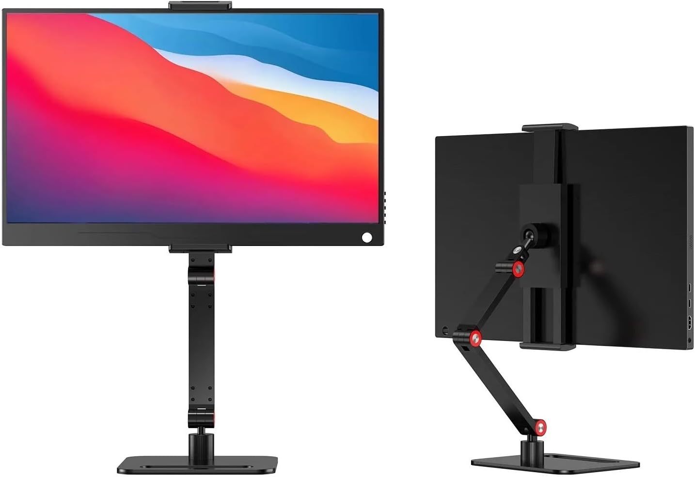 Desktop Adjustable Portable Monitor Stand Metal Bracket for 4.7-18 Inch Screens No Drilling Required Vesa Laptop Gaming Expandable(2 in 1)