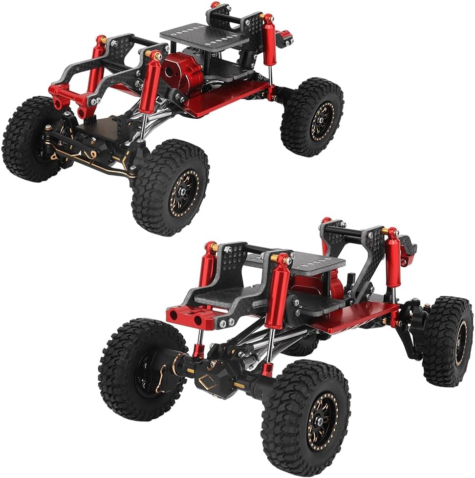 Ascent 18 Metal & Carbon Fiber Chassis Frame Assembled Kit with Transmission Axle Wheel Links for 1/18 RC Crawler Redcat Ascent-18 Upgrade