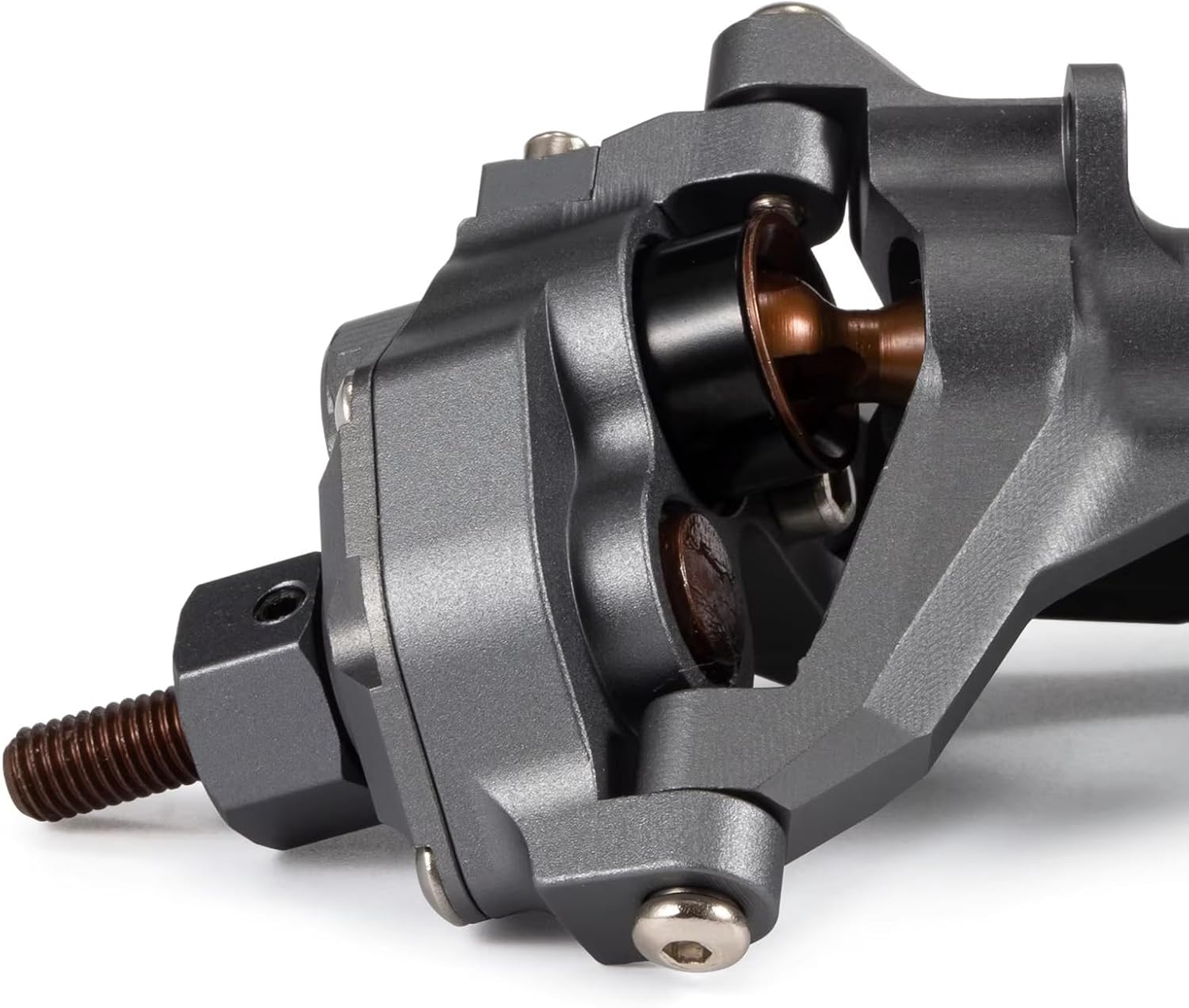 Compatible with Axial for SCX10 II 90046 VS4-10 1/10 RC Crawler Car Parts CNC Aluminum Front and Rear Portal Axle RC Front and Rear Axle(Gray,1set)