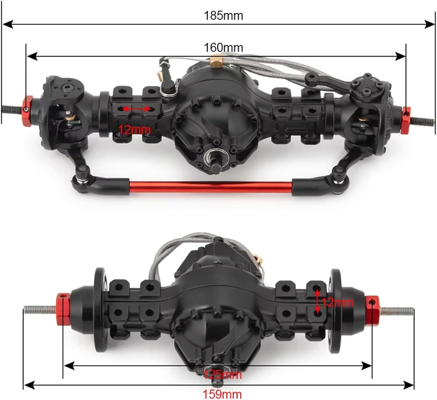 RC Front Rear Drive Axle Compatible with Tamiya 1/14 RC Trailer Tractor Truck Upgrade Parts CNC Aluminium Alloy Front Rear Differential Axle Built-in Gear(Front and Rear)