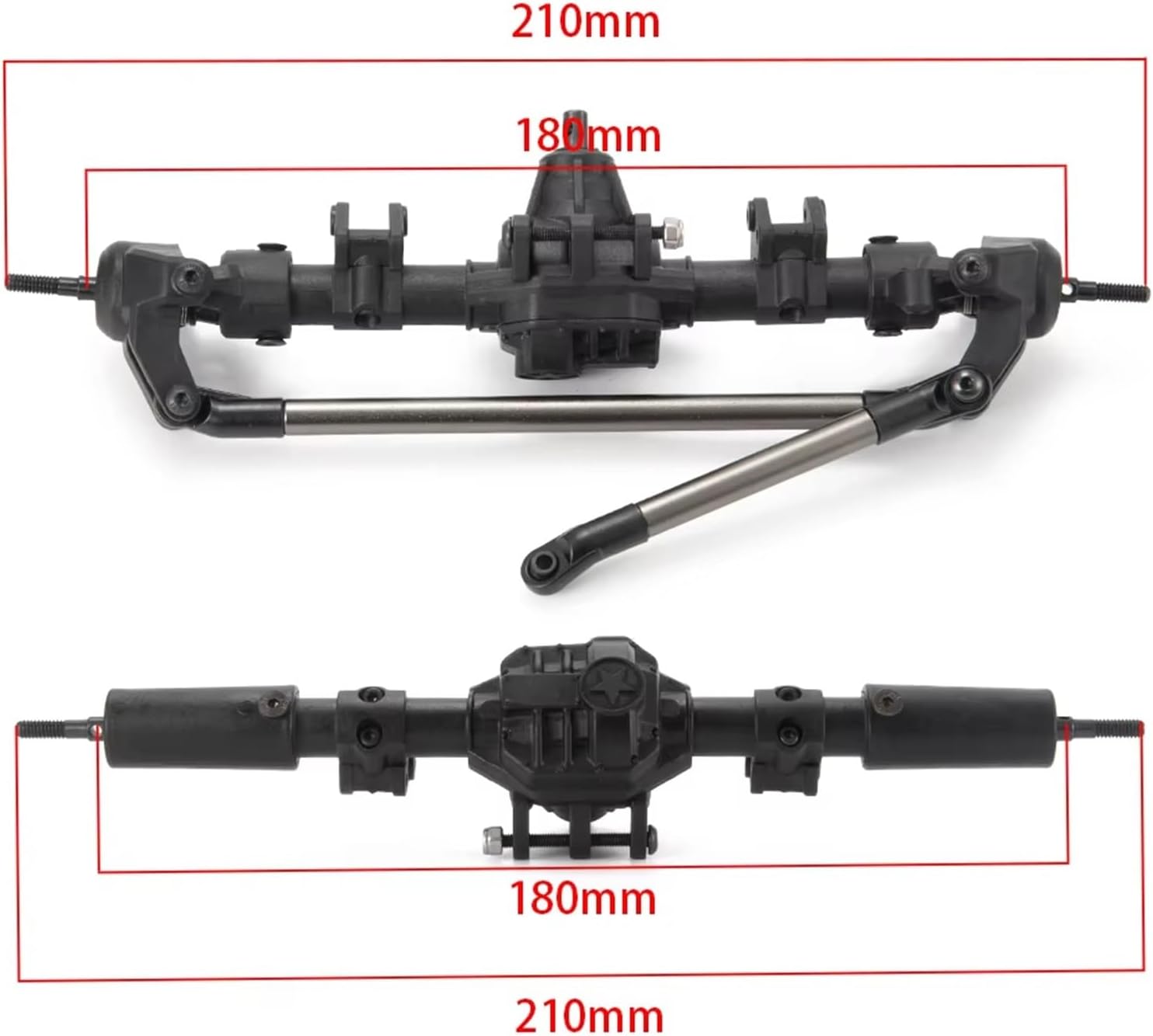 RC Car Upgrade Parts Compatible with Axial for SCX10 II 90046 90047 90027 90028 Upgrade Parts RC Car Front Rear Straight Axle for 1/10 RC Crawler(Rear and Front)