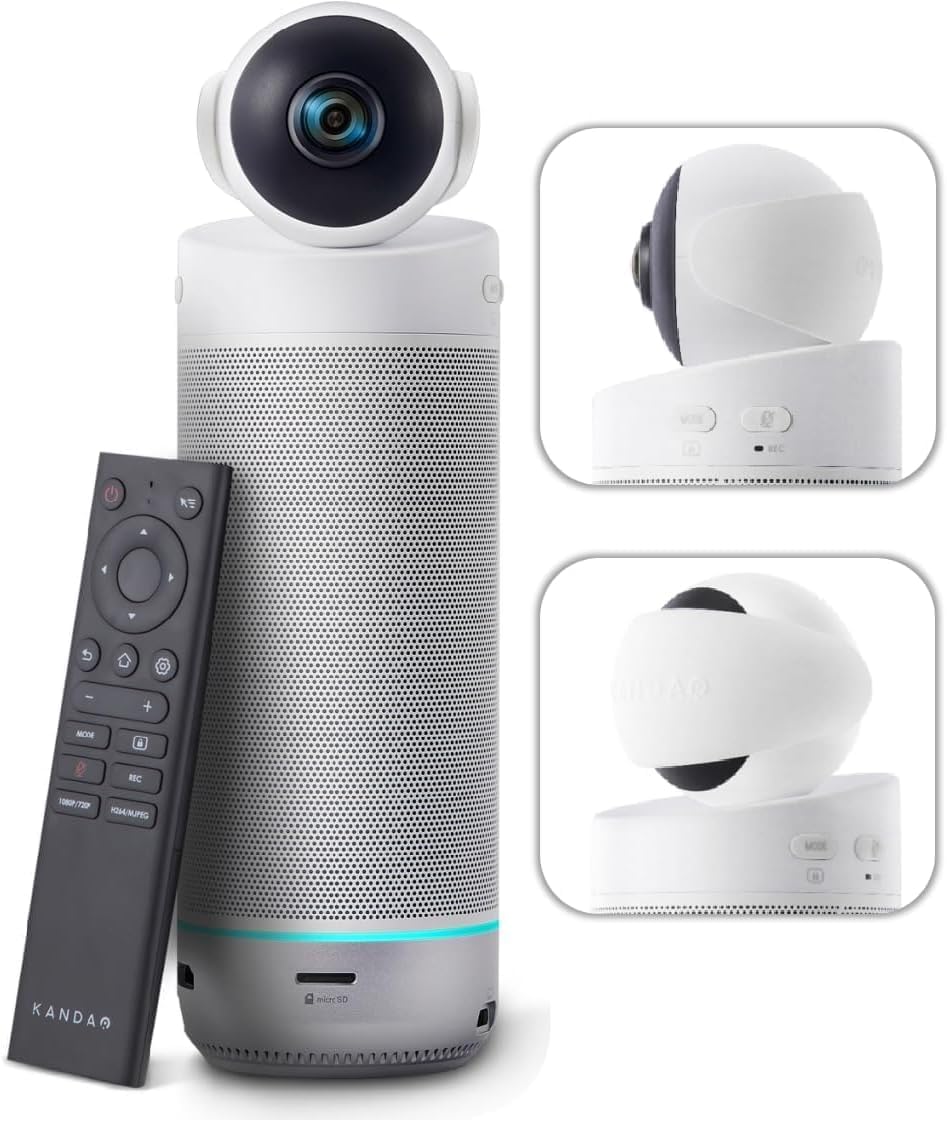 KanDao Meeting S - 1080P Video Conference Camera for PC/Mac/Desktop, with Built-in Android System, Face Recognition and Audio-Based Tracking, Compatible with Teams, Skype, Zoom