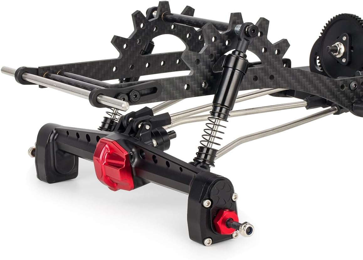 Carbon Fiber LCG Chassis Kit Frame Rails Skid Plate CMS Servo Panhard Mount for 1/10 RC Rigs Crawler Capra SCX10 II VS4-10 Comp Builds DIY Parts (Full Chassis Kit)