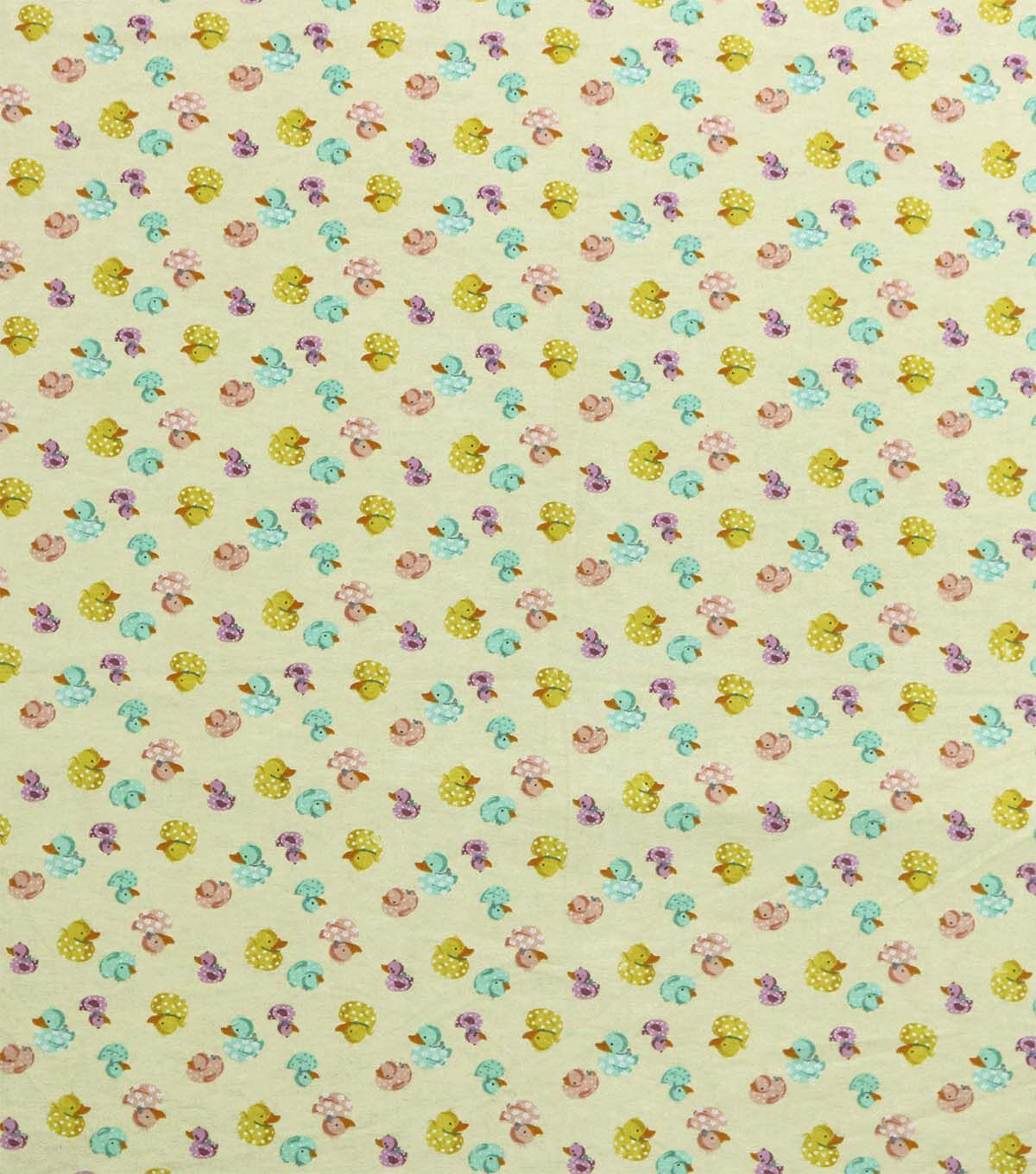 Rubber Ducks on Yellow Super Snuggle Flannel Fabric