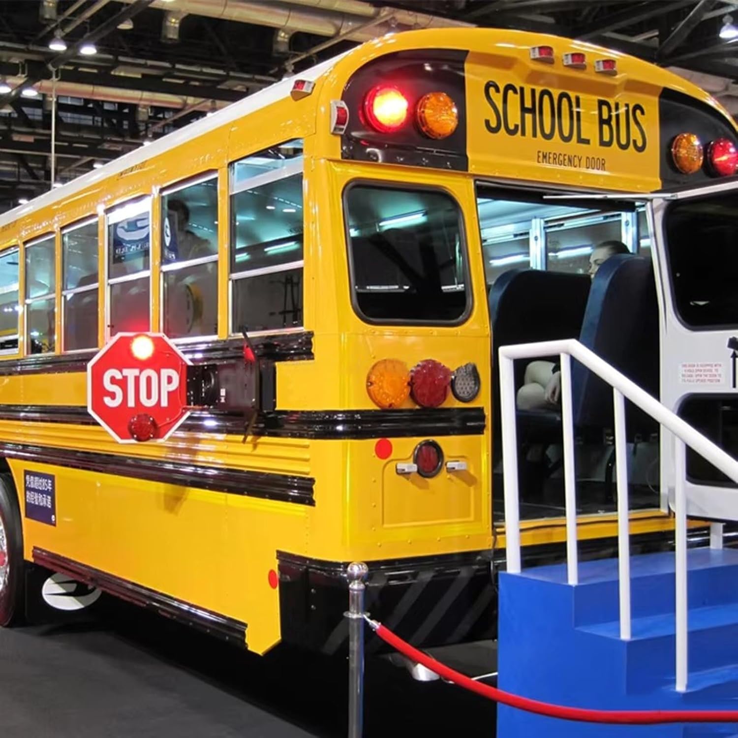 12V/24V Blinking Stop Sign Lights for School Bus - Rust-Proof Metal Frame, Durable Warning Traffic Safety Sign for Enhanced Visibility