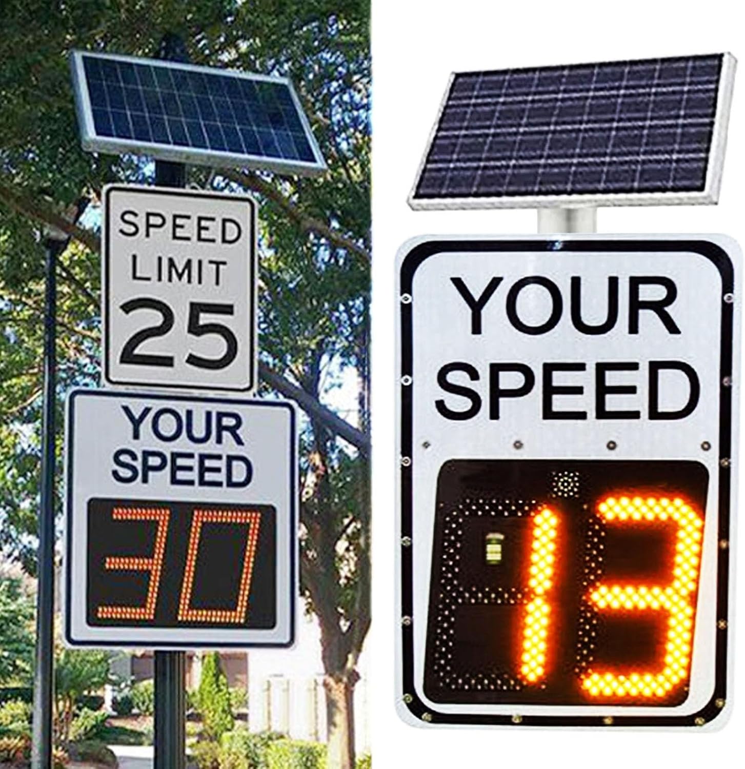 Flash Speed Radar Detector, Reflective Limit Warning Sign, Solar Powered Feedback, Metal Road Safety(60 * 90cm)