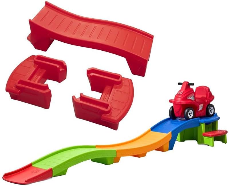 Step2 Up & Down Roller Coaster Rapid Ride & Hide with Farther & Faster Track Expansion Pack | Extra 4 Feet of Coaster Track