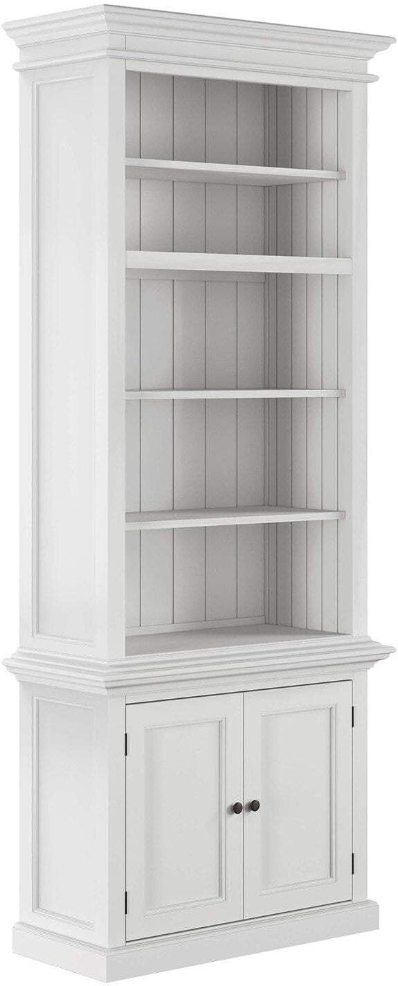 NovaSolo Halifax Slim Hutch Bookcase - White