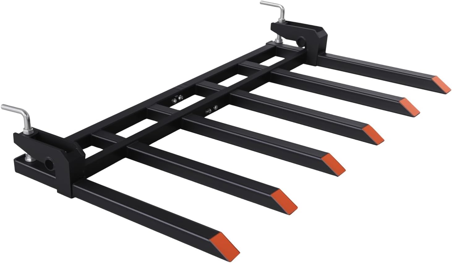 Heavy-Duty 58-Inch Detachable Forks for Tractor Bucket - 4500LBS Capacity Pallet Fork with 6-Tine Design - Perfect for Skid Steer Attachments & Tractor Bucket Forks