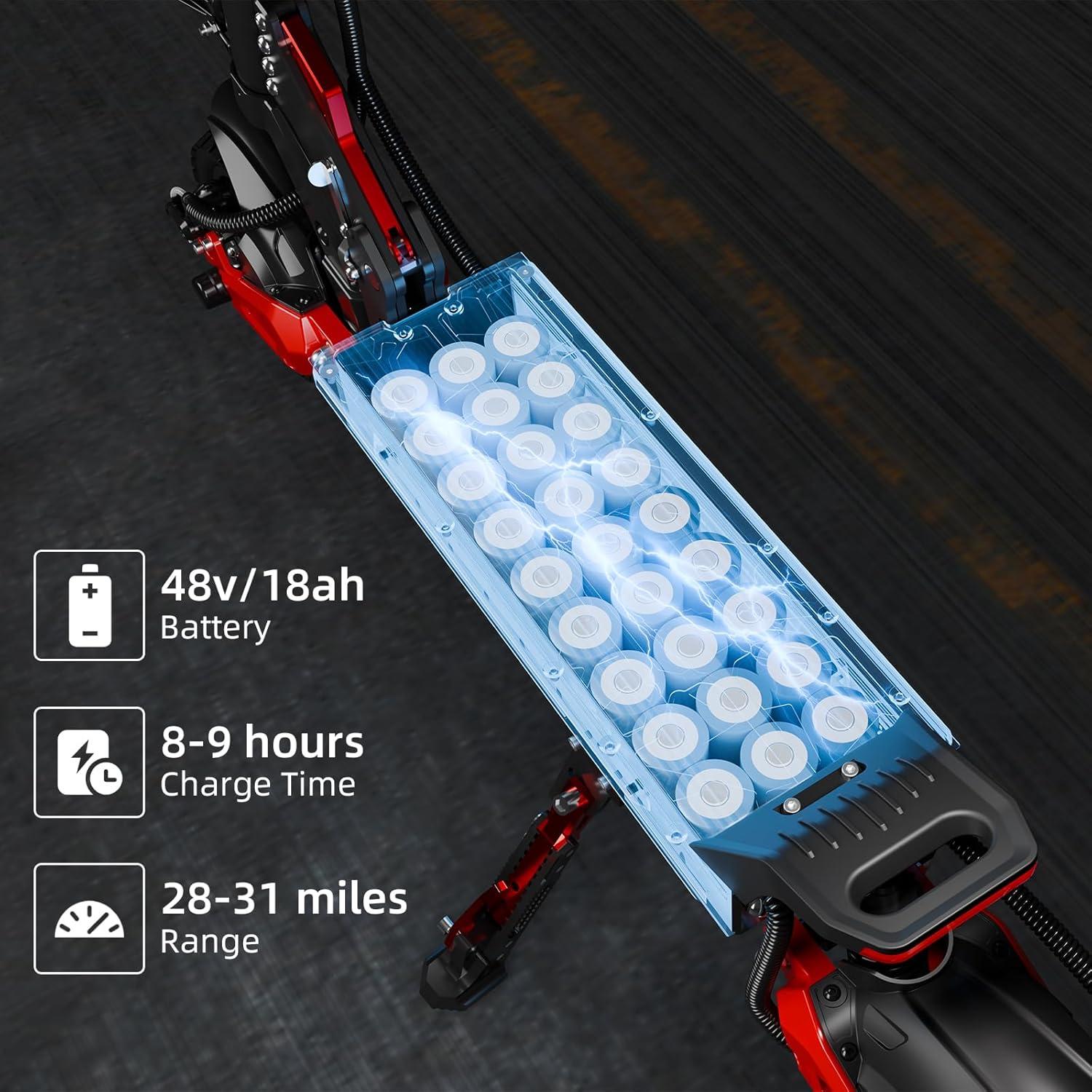 Adults Electric Scooter Escooter 1600W Motor 31MPH Top Speed 31 Miles Long Range 10