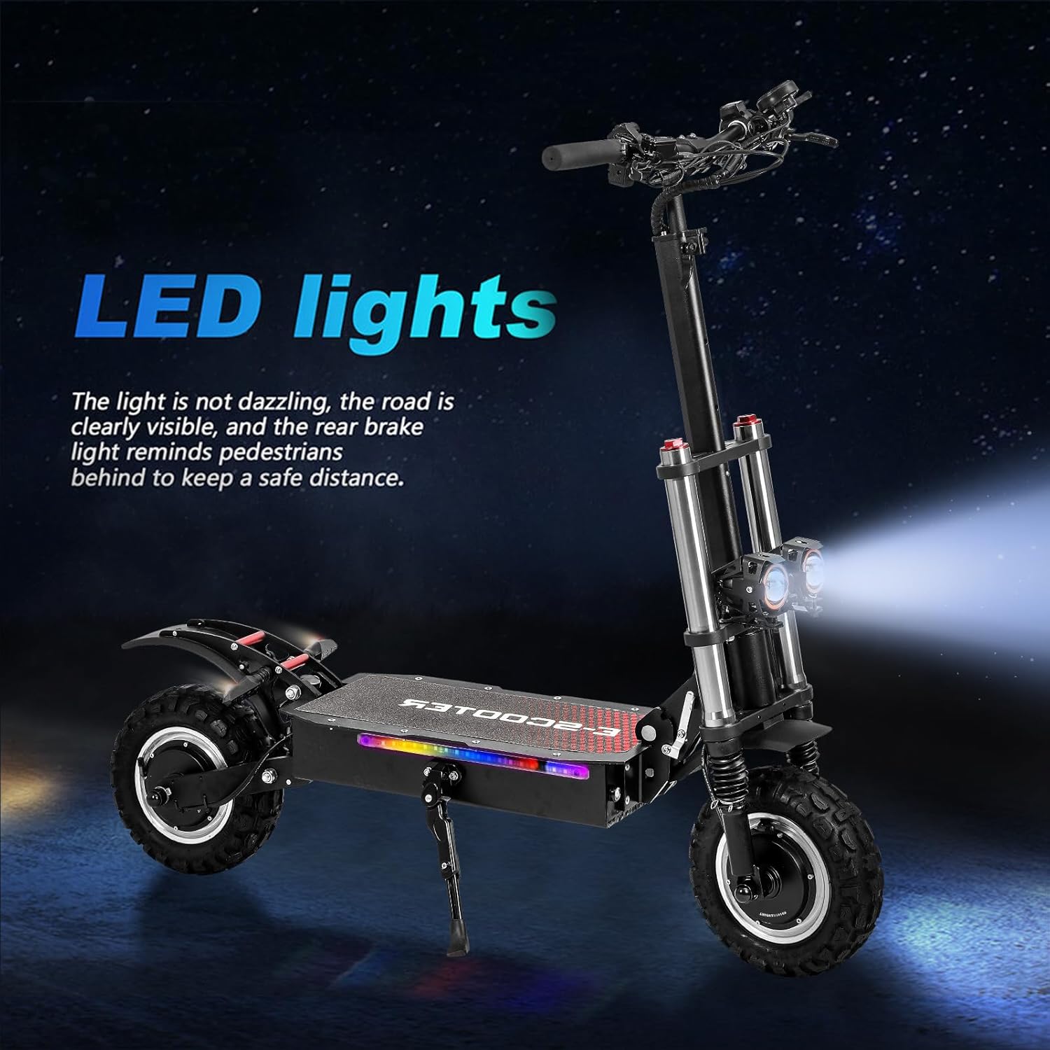 Super Off Road Electric Scooter Adults, 6000W Peak Motor, 63V 38Ah Battery, 53 Mph Max, Speed w/ 75 Miles Max Range, 11