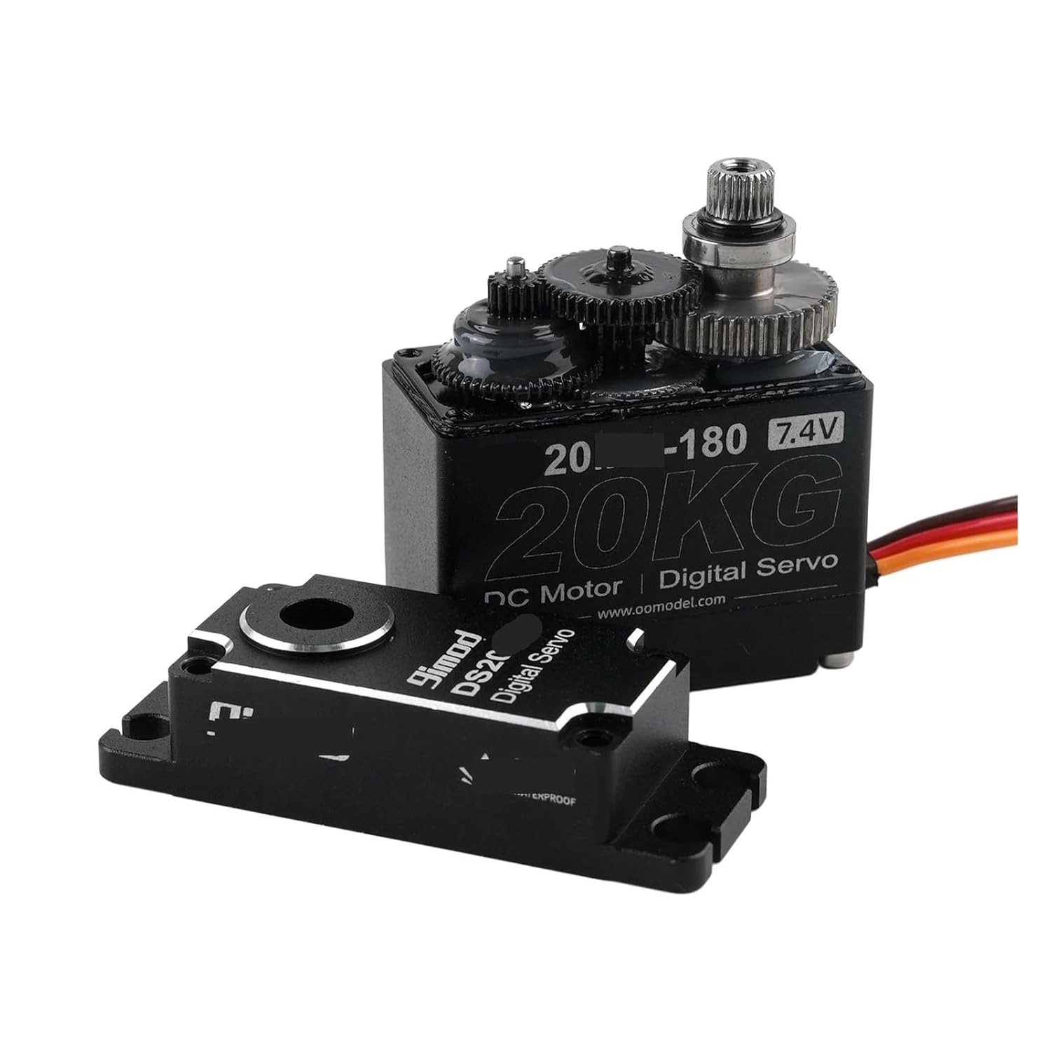 20kg 7.4V Digital Servo with Full Metal Gear for 1:8/1:10 RC Crawler SCX10, TRX4, and D90(180 Degree w 25T)