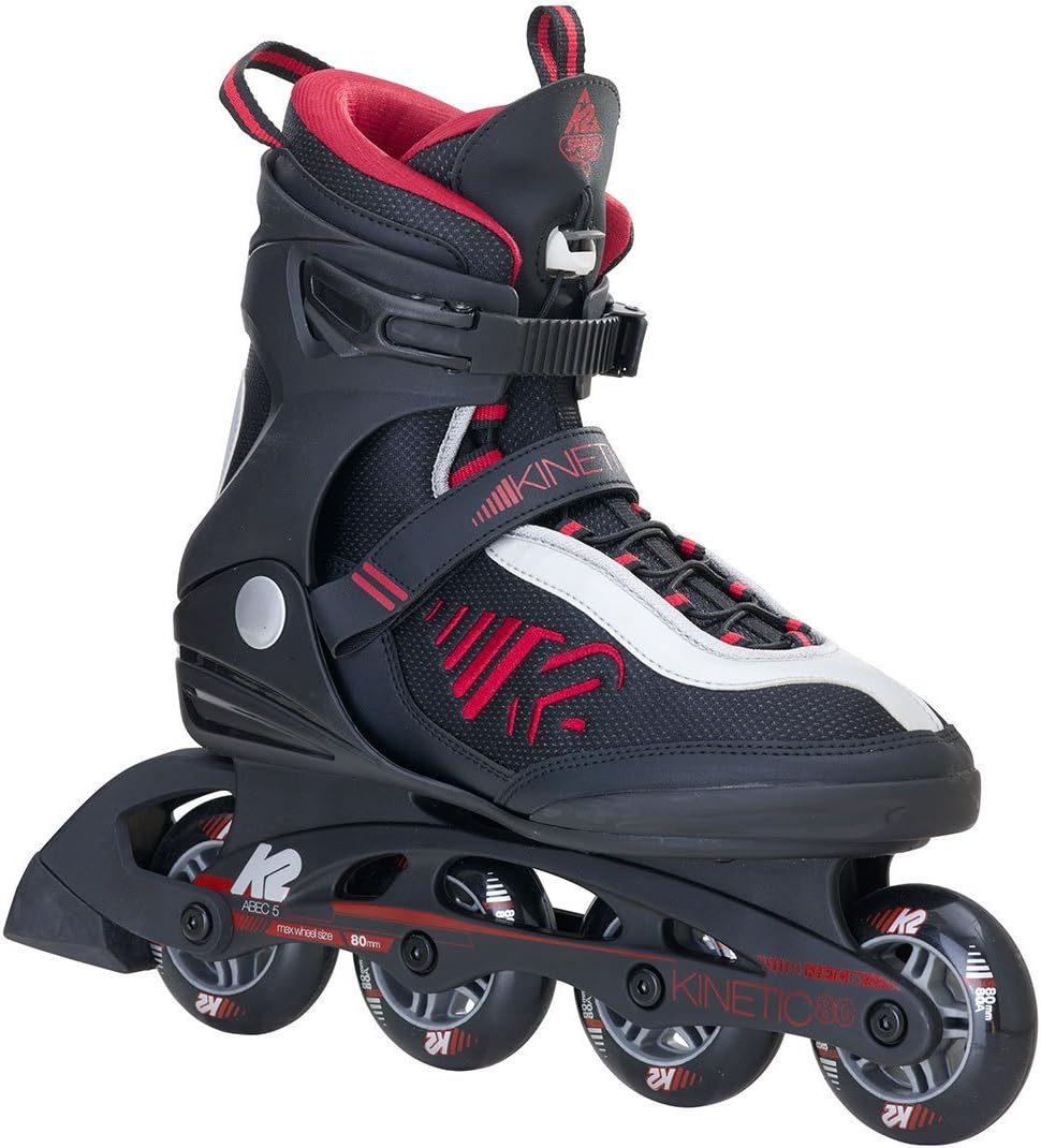K2 Skate Men's Kinetic 80 Inline Skates, Black, 11