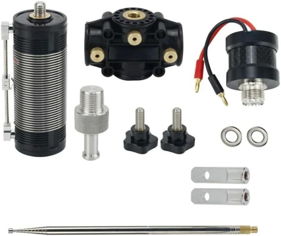 Portable Shortwave Antenna Kit Upgrade for PAC-12 for JPC-7 Amateur Radio Multi-Band Stainless Steel Black Aluminum Construction