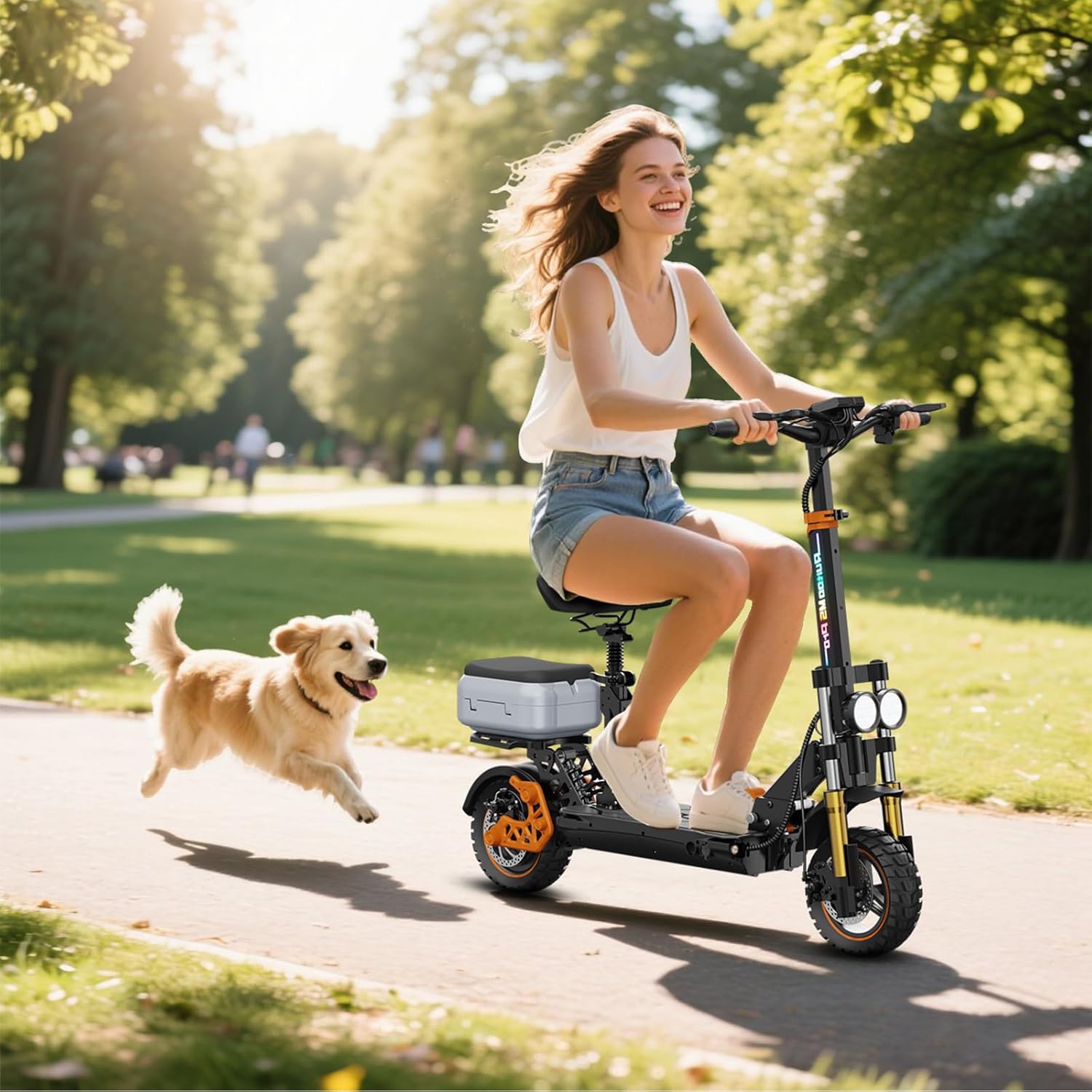 Electric Scooter, 1000W/ 1200W/ 1600W/ 3200W Brushless Motor, 28-40Mph, 31-45 Miles Range, E-Scooter with Seat for Adults