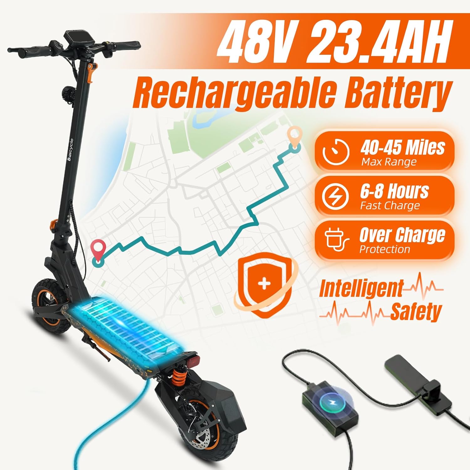 Off Road Electric Scooter for Adults – 5000W/1600W Fast E Scooter, 35/50Miles Long Range, 35/45MPH Max Speed, Heavy Duty 400 LB Capacity,Foldable Kick Scooter with Full Suspension for Commuter Outdoor