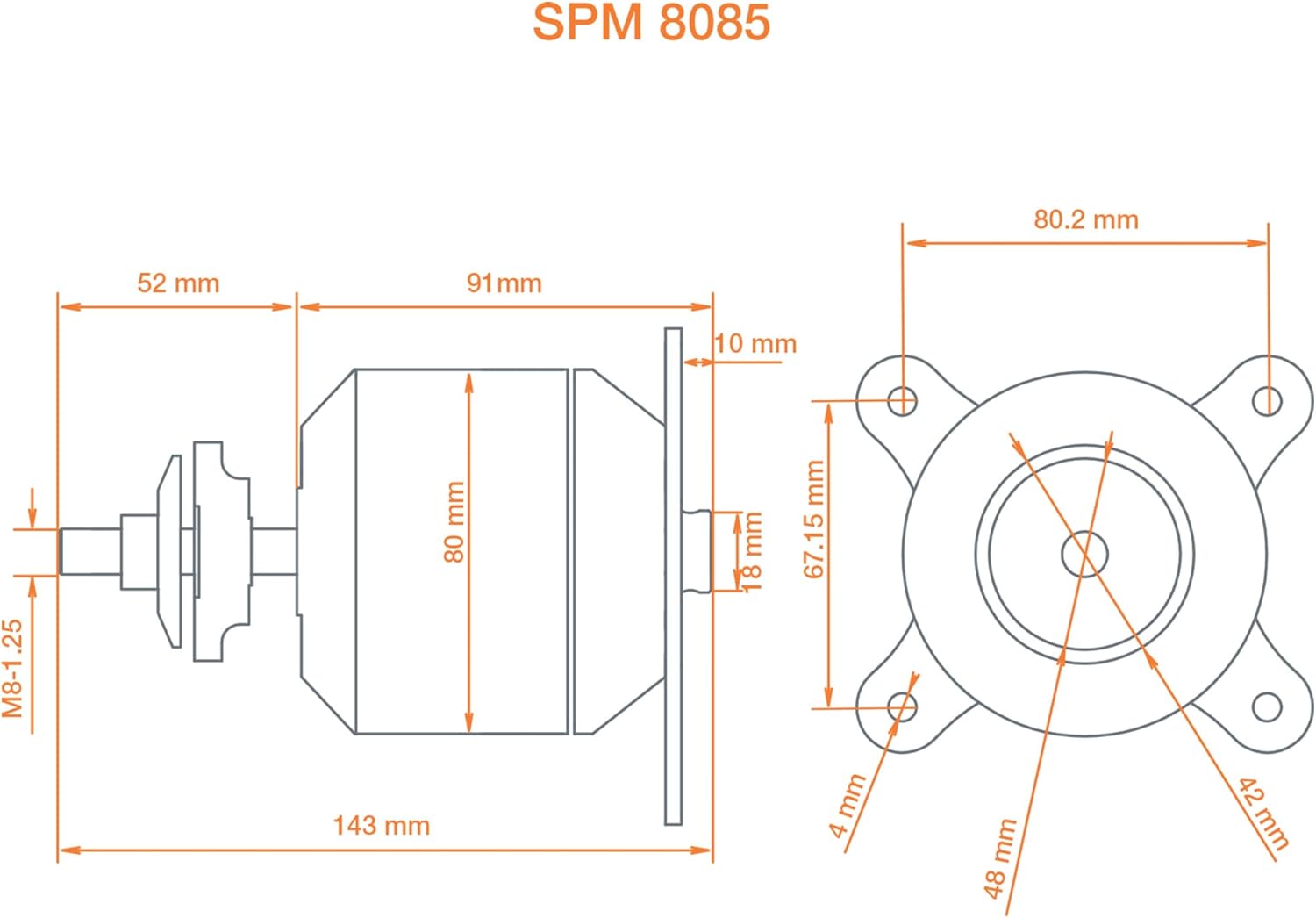 Spektrum Avian 8085-160Kv Outrunner Brushless Motor, SPMXAM4805