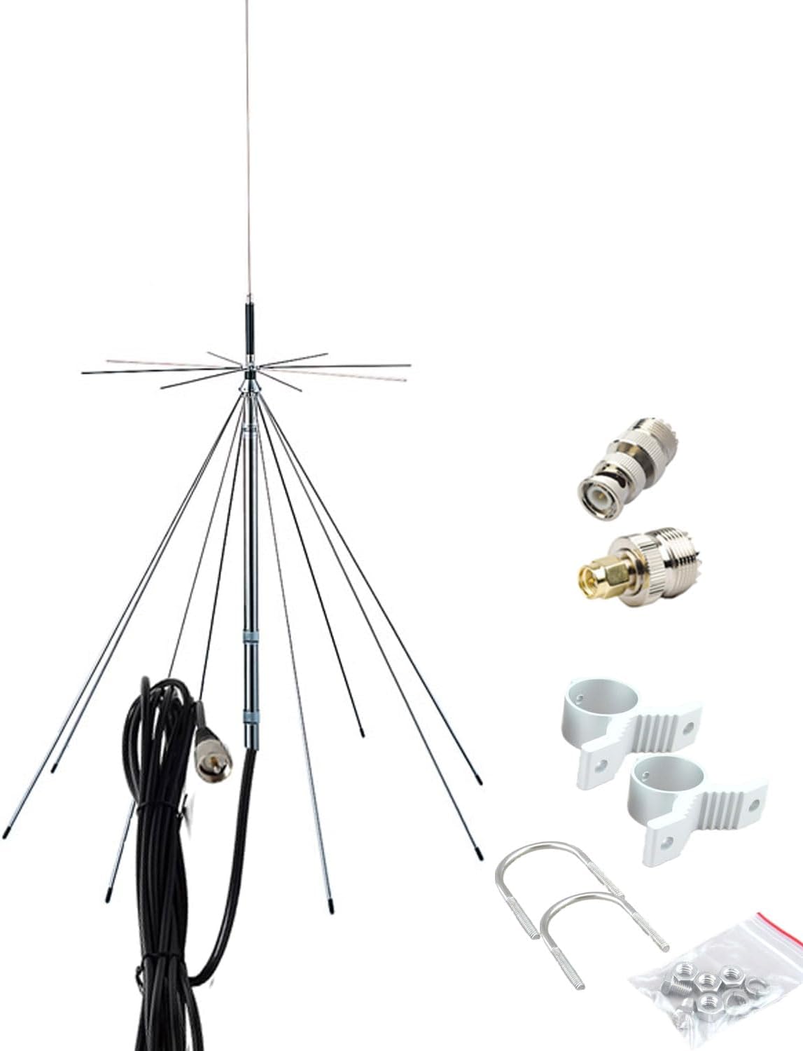 Discone Antennas D3000/ Scanner Antenna/CB UHF VHF Antennas 25-3000MHz for Scanner SDR Radio, Receive Transmit HF VHF UHF MW SW HF AIR FM FRS GMRS Antenna