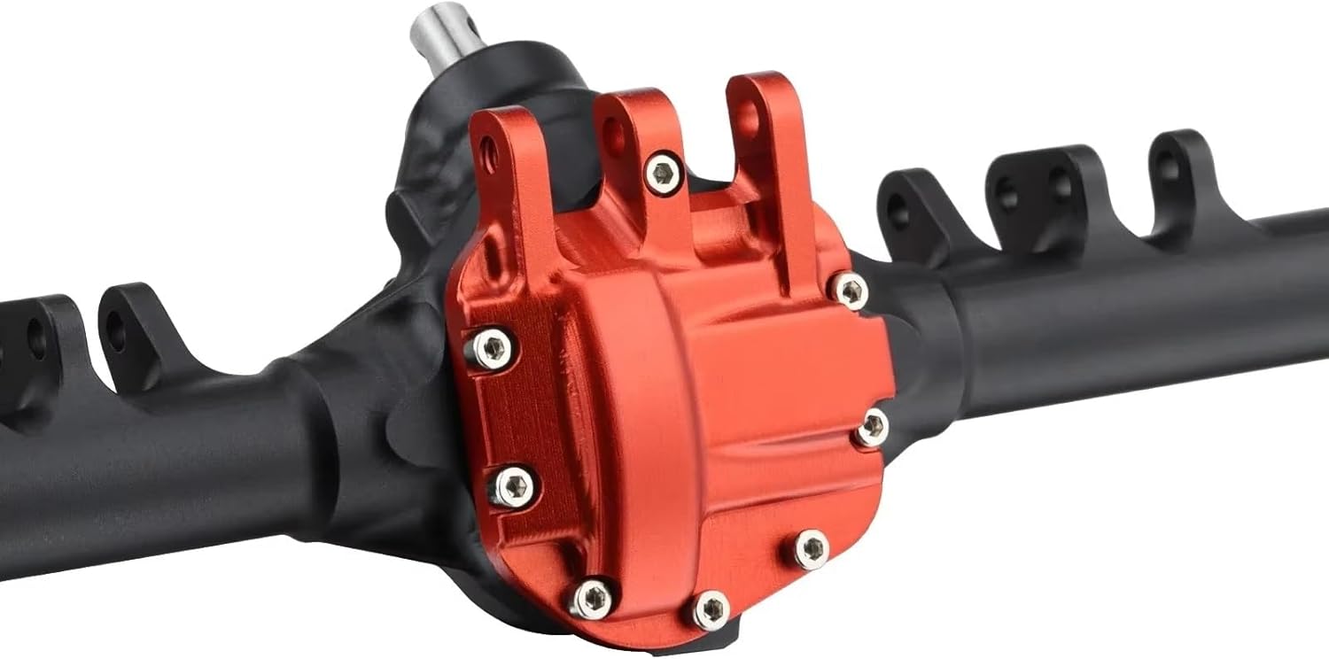 RC Axle Models For Axial For SCX10 II VS4-10 For Rock 1/10 Straight Axle Set CNC Aluminum Piece Construction Offset RC Crawler Trucks Parts(Black,1set)