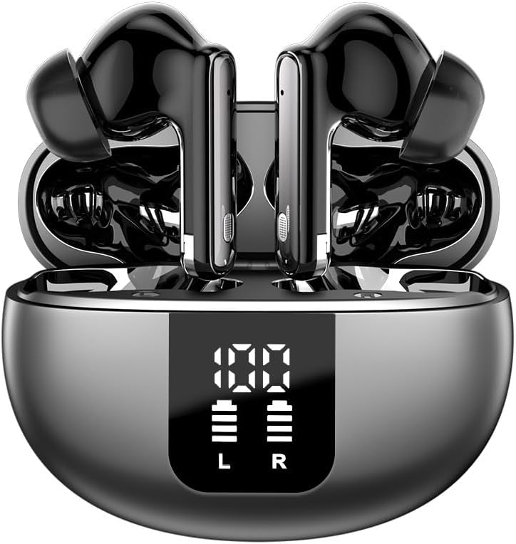 Wireless Earbuds Bluetooth 5.4 Headphones AI real-time translation,Wireless Sports Headset, ANC Active Noise Cancellation Earphones, Ultra Long Lasting for Phone Laptop PC TV Running Workout,Black