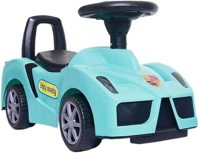 Kids Wiggle Car Foot-to-Floor Walking Sliding Toy Car for Toddler with Music, Headlights and Storage(Green)