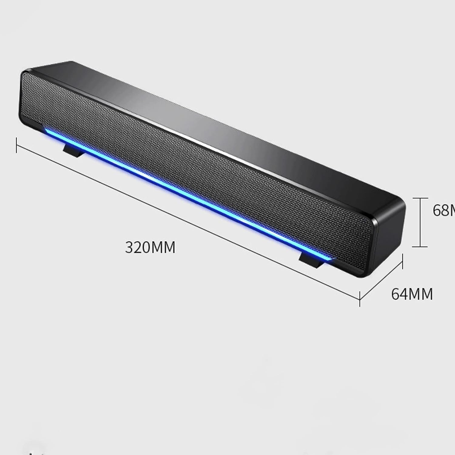 Computer Speakers, USB Powered PC Speakers for Desktop Computer Laptop, with LED Lights (Color : Black)