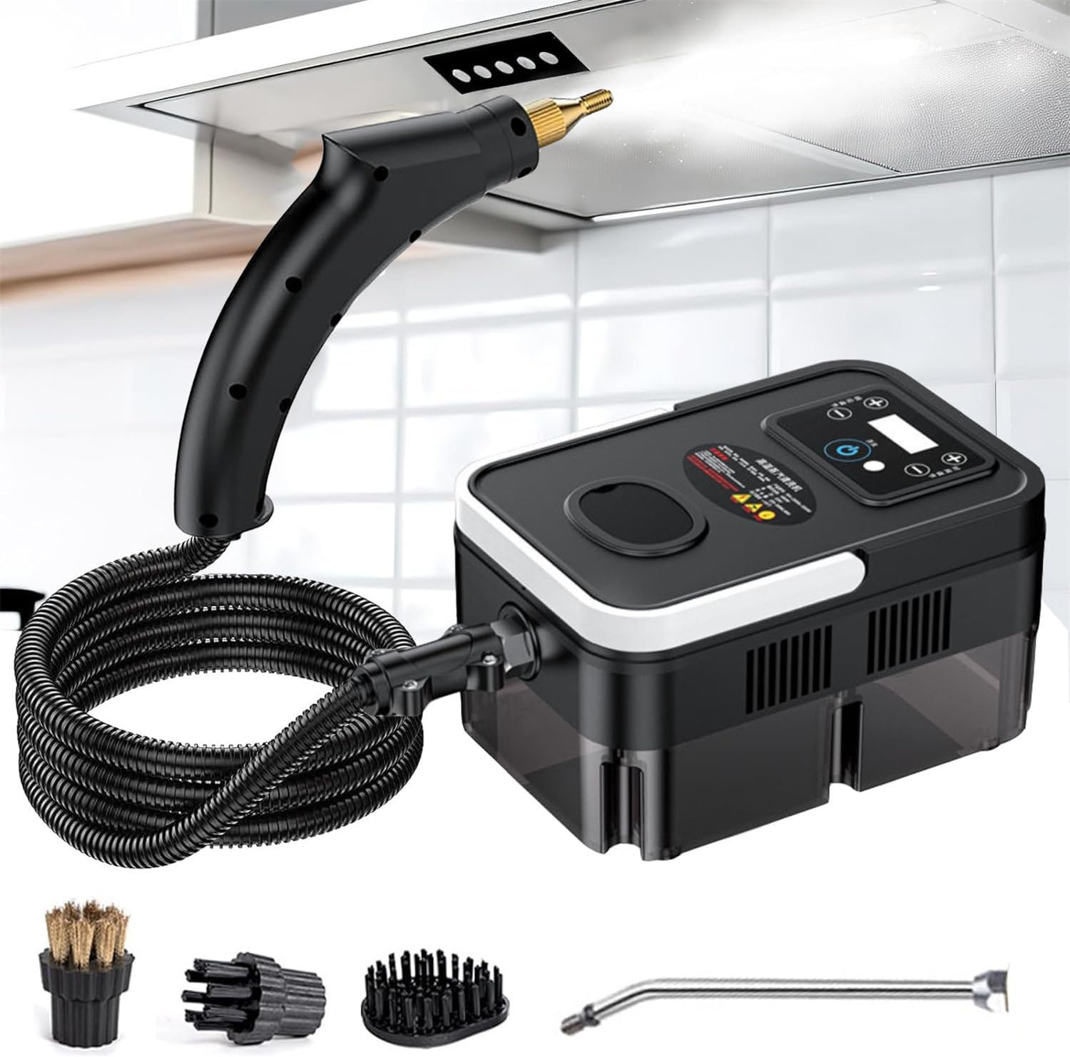 GLBMXDD High Pressure Steam Cleaner, 1600W Steamer for Cleaning, Grout Steamer,Steam Mop, for Kitchen, Bathroom, Car, Grout and Tile,Black