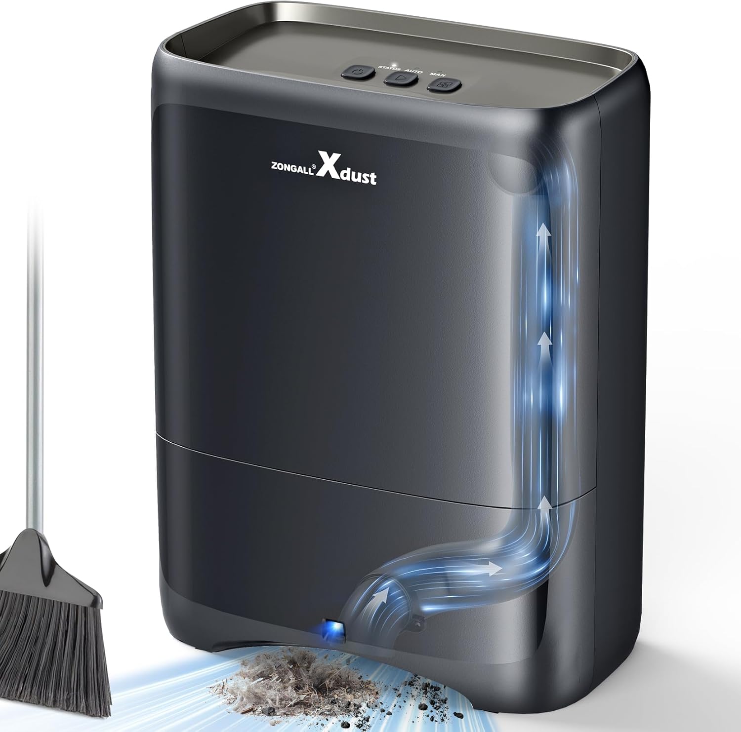 ZONGALL Touchless Vacuum Automatic Dustpan with Extra Filter, Hair Vacuum for Salons Pet Hair Food Dirt Home Kitchen, 6L Large Capacity Electric Dustpan Canister Vacuum Cleaner, 18000Pa Strong Suction