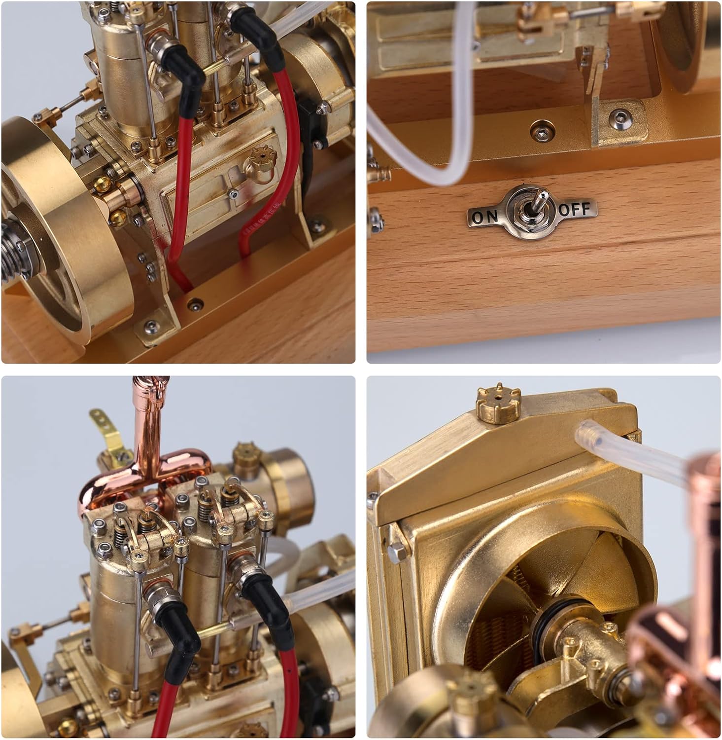 Engine Model, 5cc Vertical Double-Cylinder Overhead Valve Gasoline Internal Combustion Engine, Tractor Engine with Mechanical Speed Limit, Full Set of Water Cir,