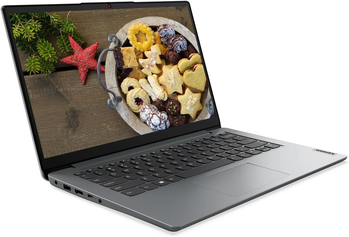 Lenovo IdeaPad 14 inch HD Display Laptop, Intel Celeron N4500 Processor, 8GB RAM, 128GB eMMC + 256GB SSD, Intel UHD Graphics, One-Year Microsoft 365, Windows 11 S, Cloud Grey, EAT Mouse Accessories