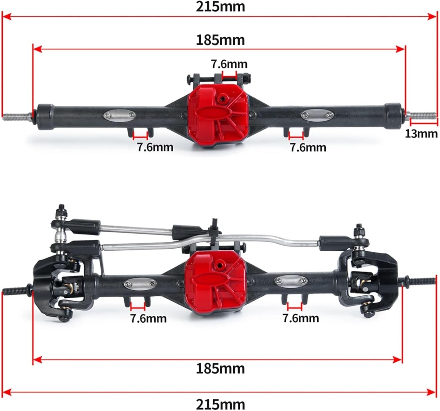 RC Car Parts for Axial for SCX10 II 90047 90046 90059 90060 1/10 RC Crawler Car Metal Front Rear Portal Axle Upgrade Parts Modified Accessories(1 Set (2pcs))