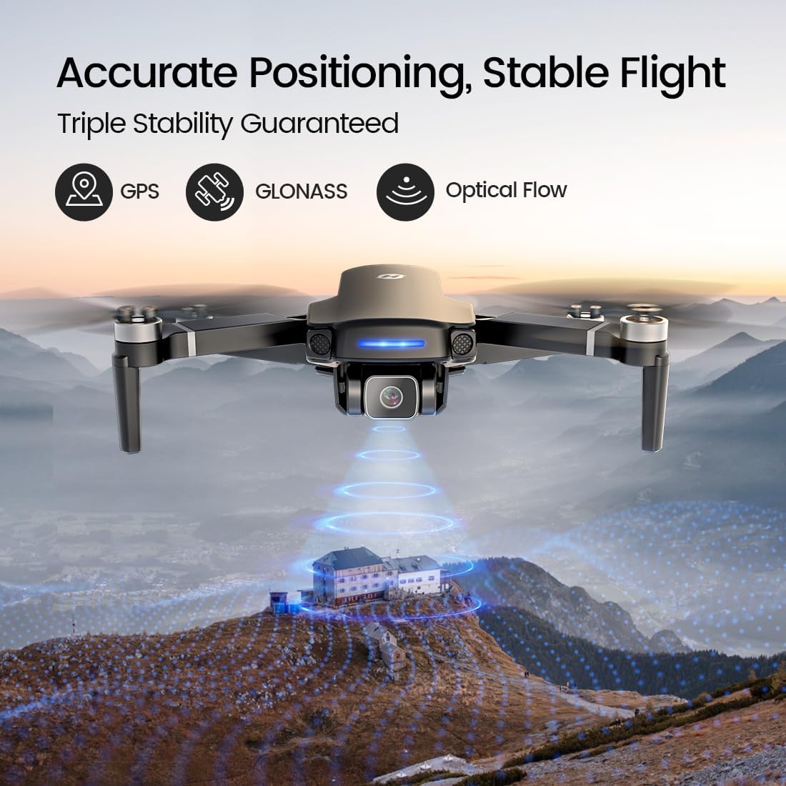 Holy Stone HS360S GPS Drones with 4K UHD Camera for Adults,RC FPV Foldable Quadcopter Drone with 3 Batteries,10000 Ft Transmission,GPS Follow Me, Auto Smart Return, Brushless Motor,Beginner Mode,249g