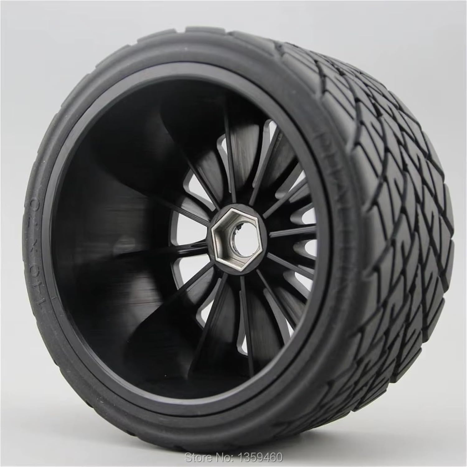 RC Car Parts Compatible with HPI for Traxxas 17mm Metal Hub 26412 4pcs RC 1/8 for Monster Truck On Road Wheels and Tire Set Tyre 12 Spoke