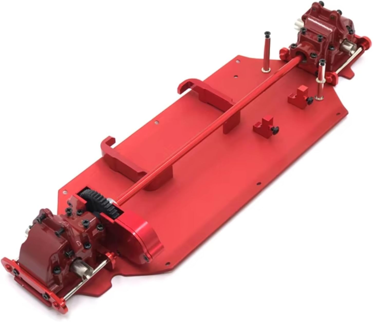 Models Upgrades Parts for WLtoys 124016 124017 124018 124019 1/12 Metal Bottom Plate Gearbox Differential Center Drive Package RC Car Upgrade Parts(Red)