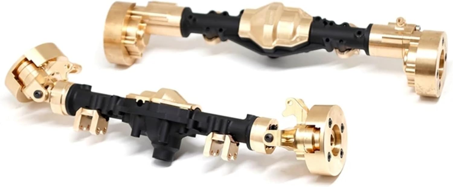 RC Car Accessories for YiKong YK4082 YK4083 for Absima for Yucatan CR 1.8 Brass Color Front and Rear Portal Axle Housing 1/8 RC Crawler Car Upgrade Modified Parts