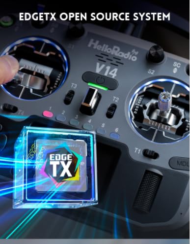 V14MAX FPV RC Radio Controller, Professional Remote Transmitter with OLCD Display, for RC Drones and Aircraft elrs fpv controller drone rc radio transmitter remote control (YELLOW)