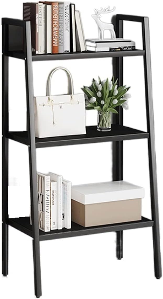 HIHELO Book Case Bookshelf Floor Small Living Room Multi-Layer Shelf Bedroom Wrought Iron Simple Modern Office Bookcase Storage Shelf Bookshelves (Color : Gold, Size : L)