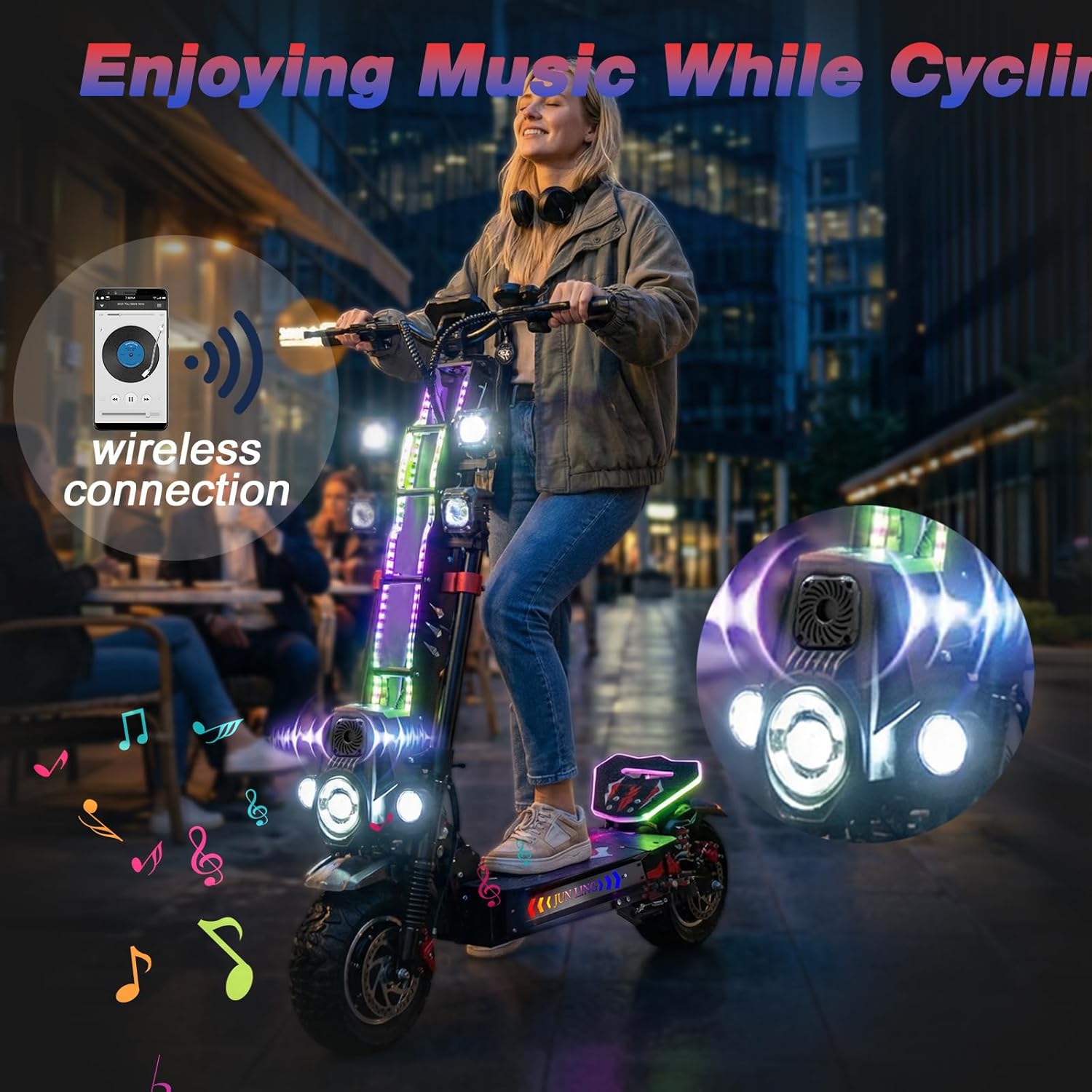 YING LU JL86 PRO 10000W All-Terrain Electric Scooter for Adults with 60V 40Ah Battery for 55MPH & 75+Miles Range. E Scooter with Detachable Motor and 13