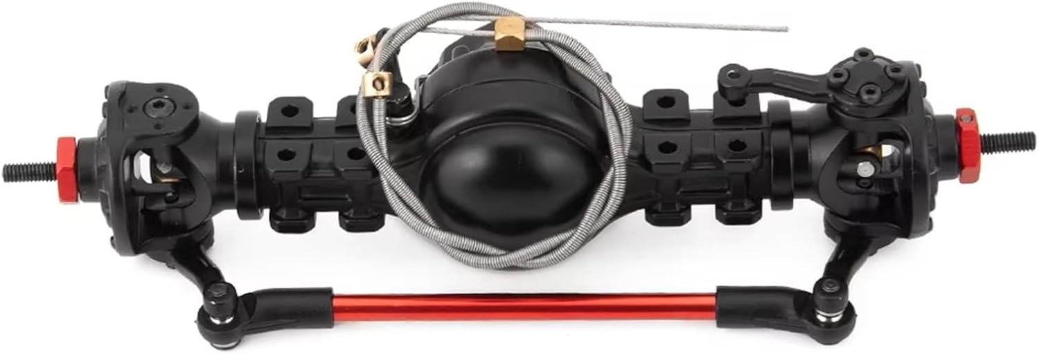 RC Car Accessories Compatible with Tamiya 1/14 RC Truck Tow Upgrade Parts Accessories Axle Metal Alloy Front Rear Differential Axle Built-in Steel Gear(Front and Rear)