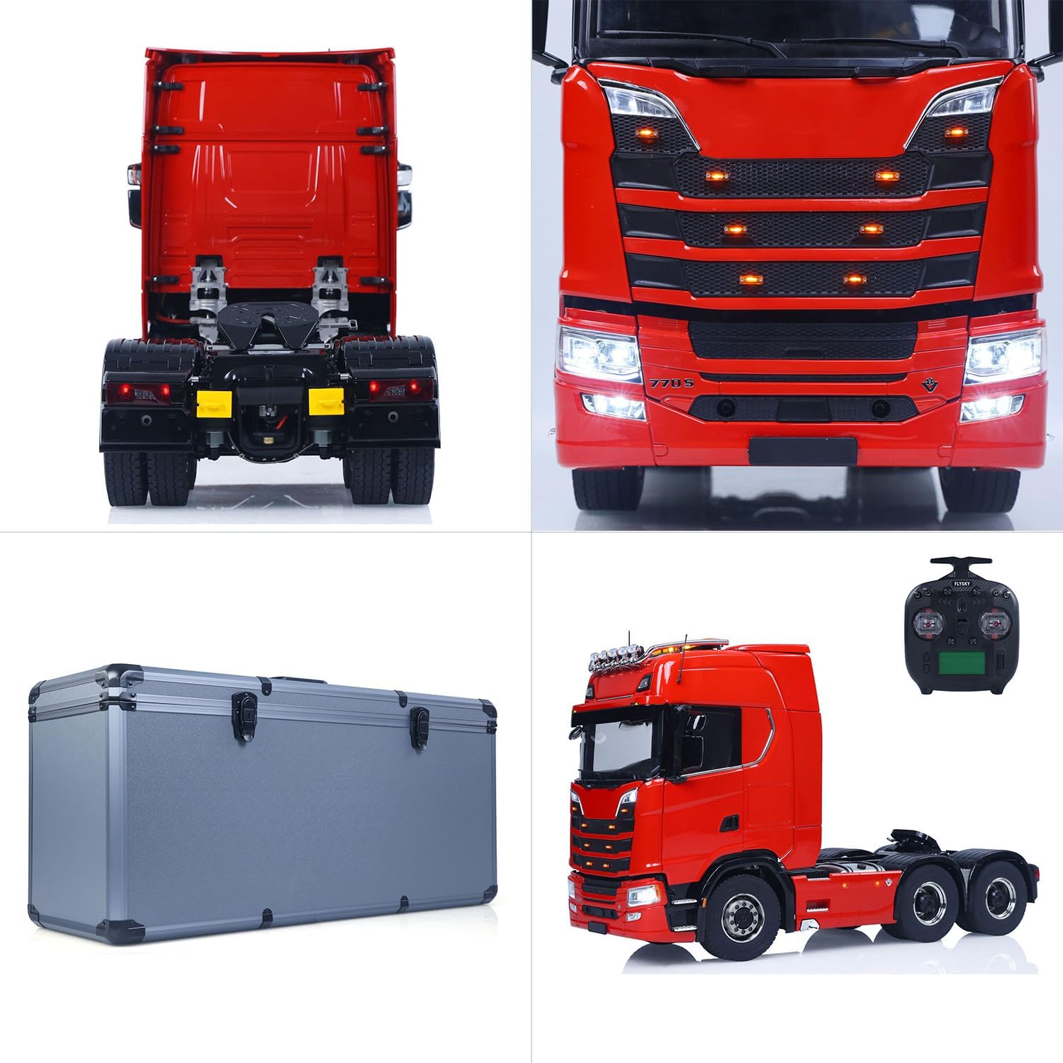 TOUCAN RC HOBBY 770S 1/14 6X6 RC Tractor Truck Liftable Rear Axle Wheel Hub Reduction Differential Locks ESC Flysky ST8 Light System