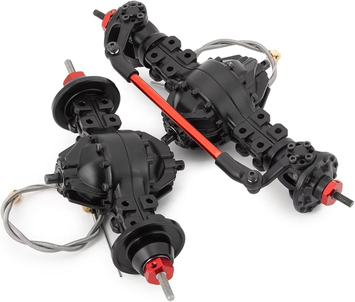 RC Front Rear Drive Axle Compatible with Tamiya 1/14 RC Trailer Tractor Truck Upgrade Parts CNC Aluminium Alloy Front Rear Differential Axle Built-in Gear(Front and Rear)