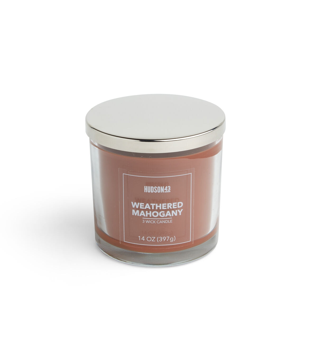 14oz Weathered Mahogany Scented Jar Candle by Hudson 43