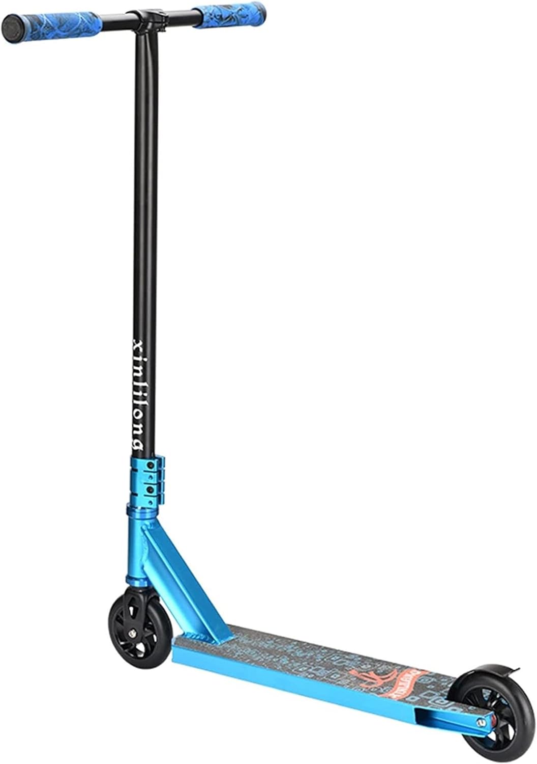 Adult Street Car Two-Wheeled Professional Extreme Scooter Competitive Stunt Car Combination Rod Scooter (Color : Blue) (Black)