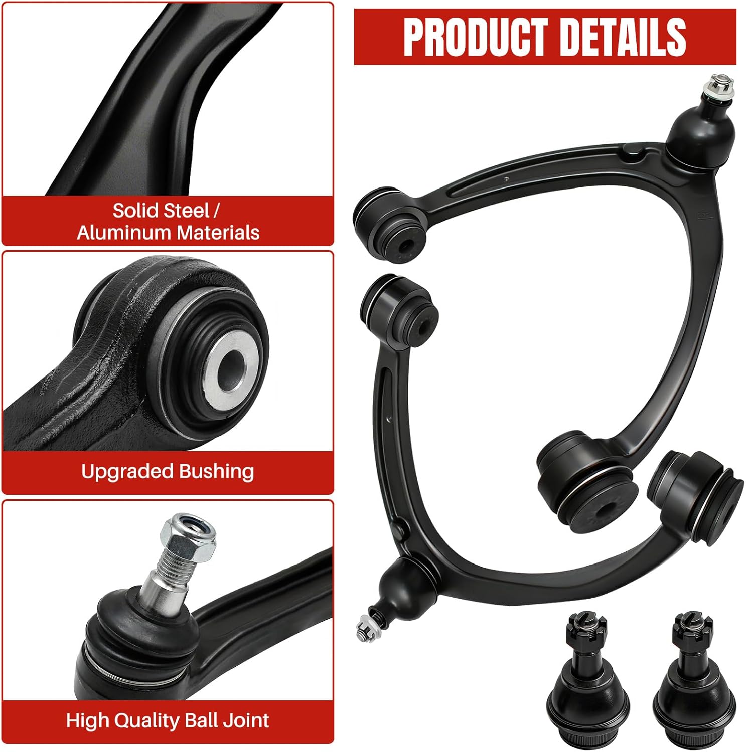 10 Pc Front Suspension Kit Control Arms replacement for Cadillac Escalade Chevy Silverado Suburban Tahoe GMC Sierra 2007-2013