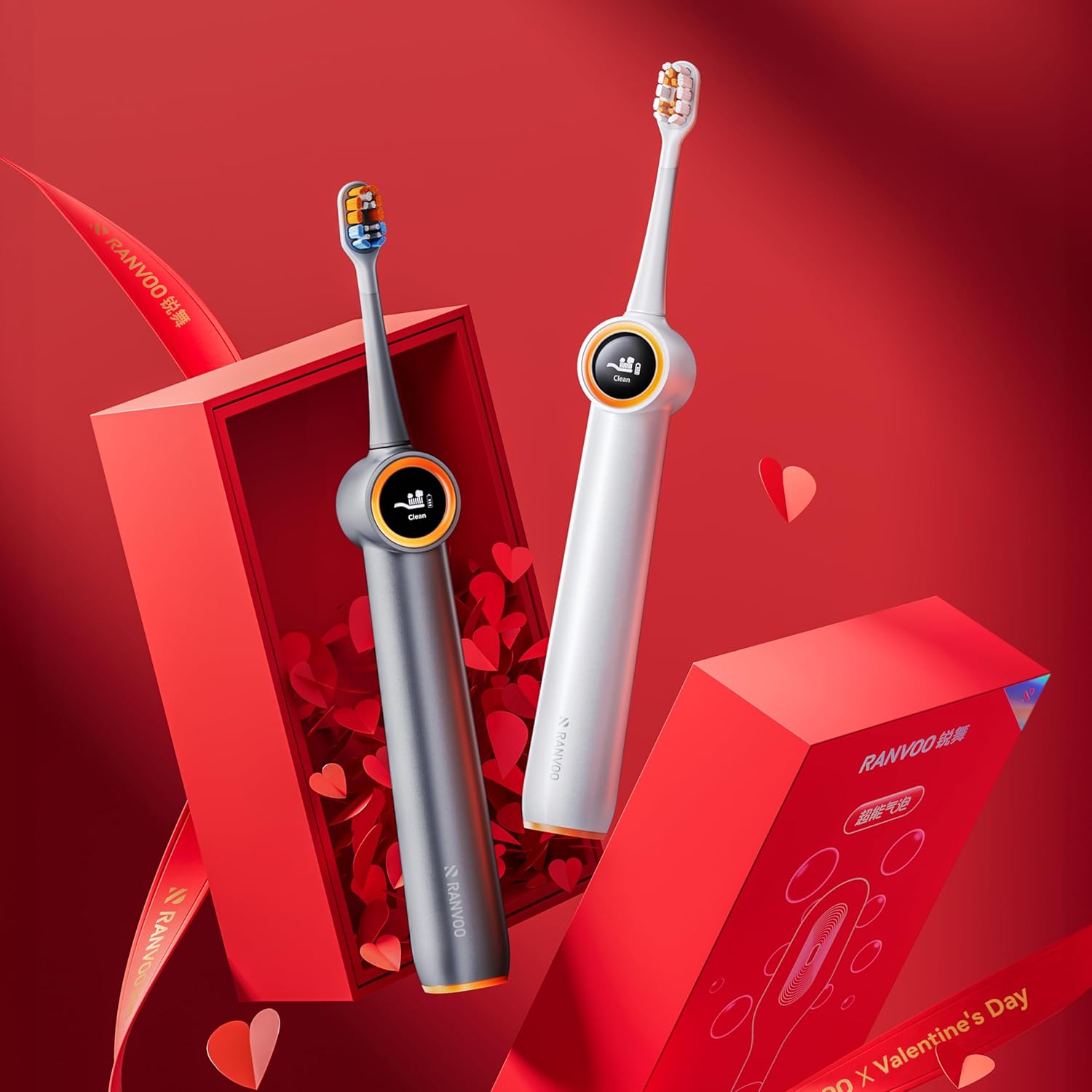 RANVOO Save $70 to Get Handheld Vacuum Cleaner and Bubble Sonic Electric Toothbrush White Together